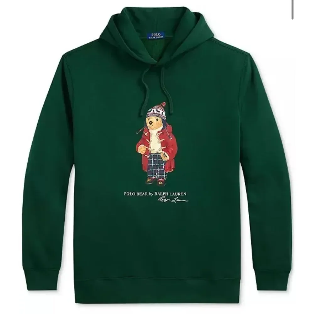 Polo Ralph Lauren NWT Big & Tall Polo Bear Fleece Hoodie Green 2LT
